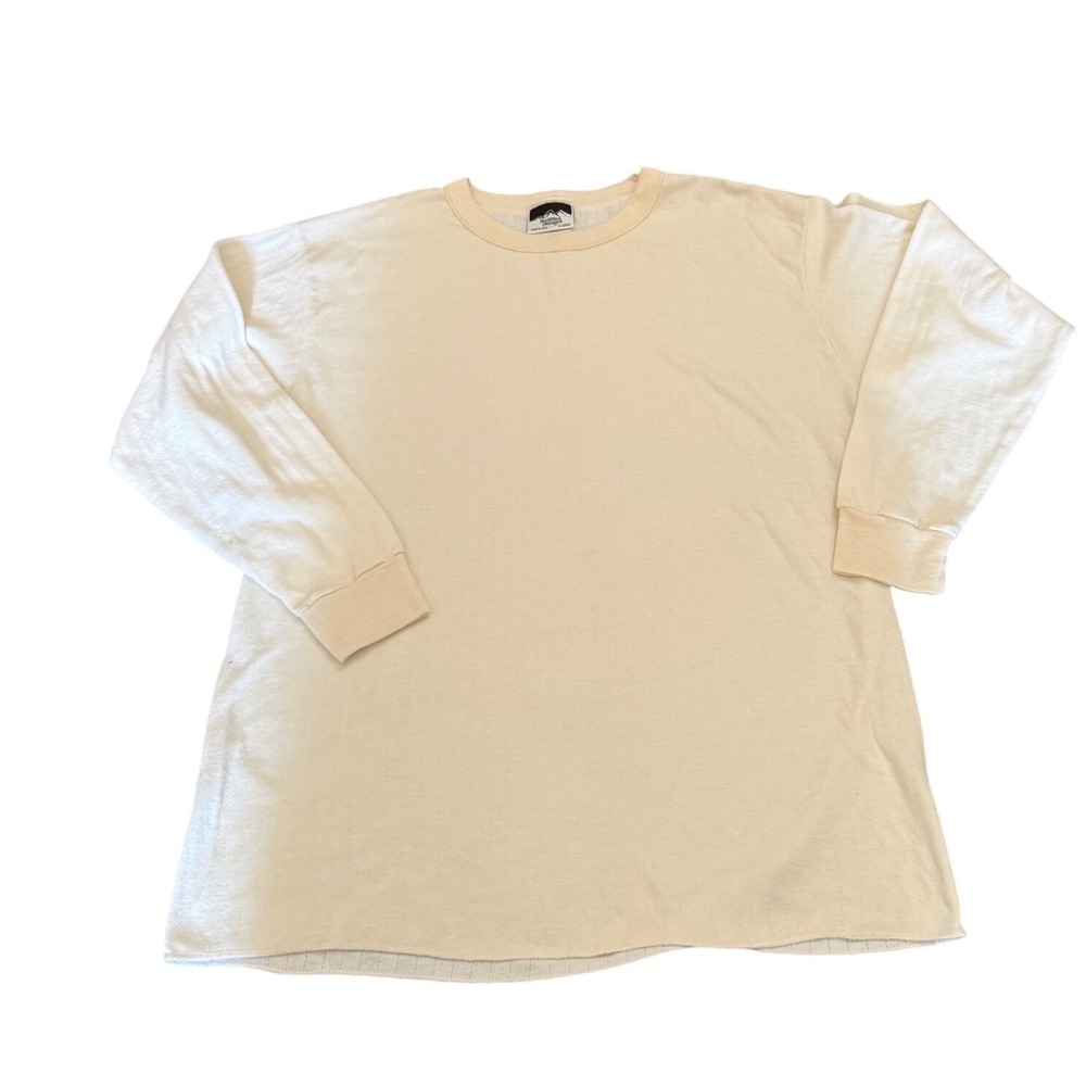 Vintage NorthWest Passage Thermal Shirt XL Cream Long Sleeve Made in‎ USA